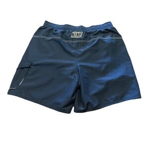 Nike Men's Large Swim Trunk Cargo Short Navy Blue Lined w/‎ Pockets Drawstring
